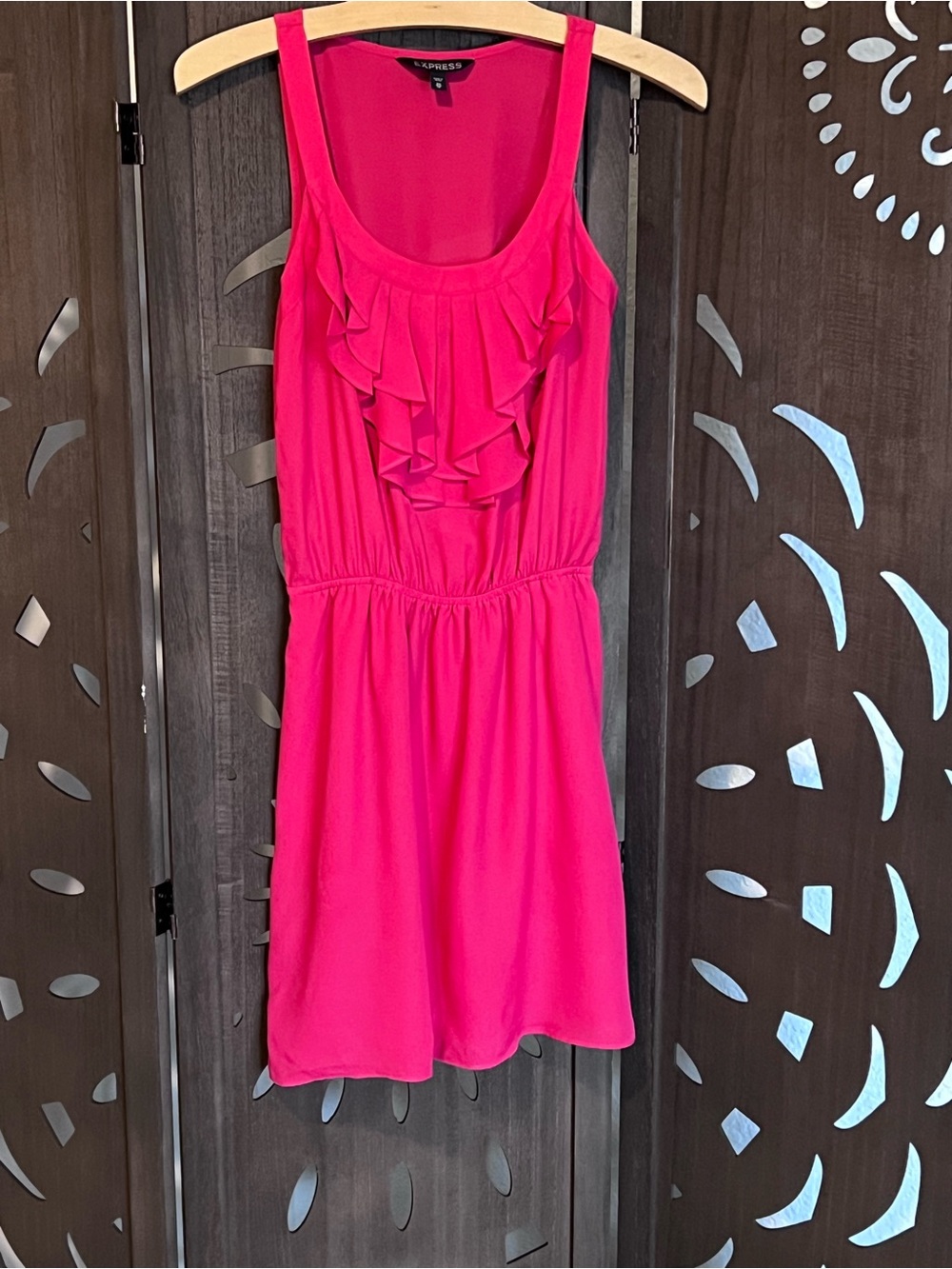 Express Hot Pink Ruffle Mini Dress